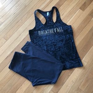 Yoga outfit, Marika The Balance Collection leggings and Next Level Apparel top